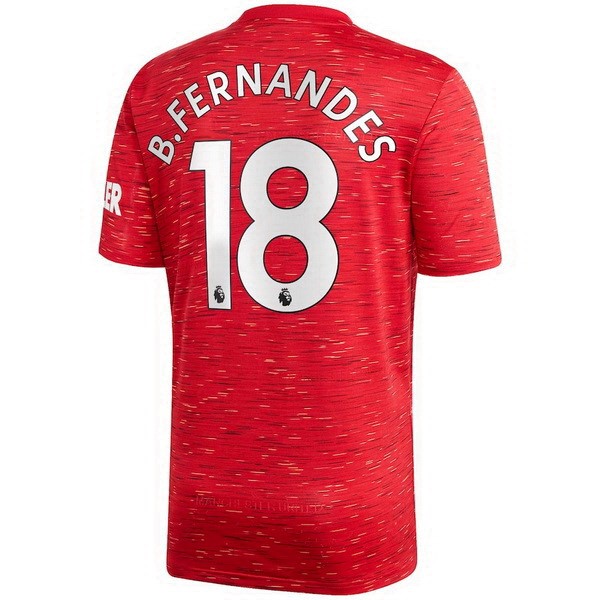 Camiseta Manchester United NO.18 B. Fernandes Replica Primera Ropa 2020/21 Rojo